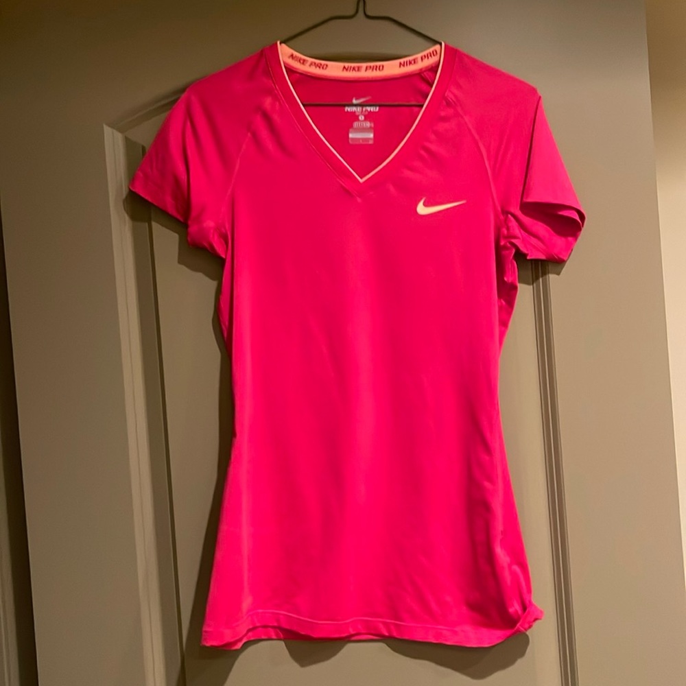 Red Nike Pro t shirt